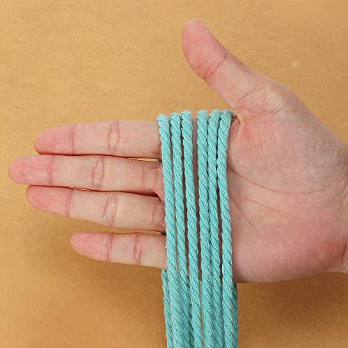 HOMEBOBO Macrame Cord 4mm x 240Yards (722Feet), Colored Cotton Macrame Rope - 3 Strands Twisted Colorful Macrame Cotton Cord for Wall Hanging, Plant Hangers, Gift Wrapping and Wedding Decorations, Teal - Image 2