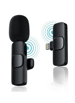 K9 Wireless Microphone Dual Omnidirectional Recording Clip Mic with Receiver for Lightning Camera Laptop for Vlogging YouTube Online Class Zoom Call