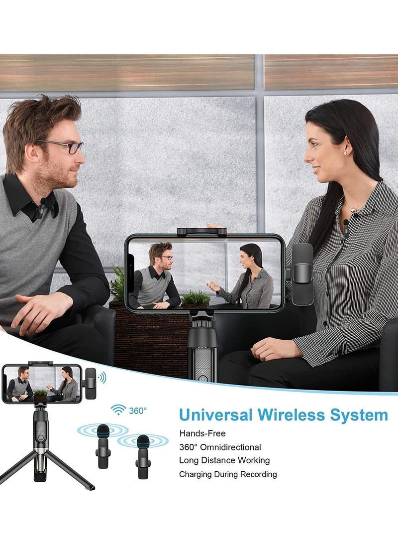 Generic - K9 Wireless Microphone Dual Omnidirectional Recording Clip Mic with Receiver for Lightning Camera Laptop for Vlogging YouTube Online Class Zoom Call - Image 1