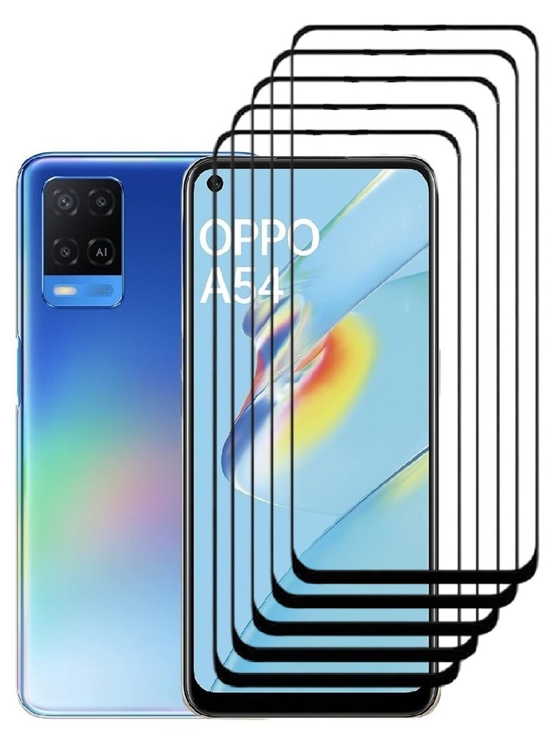 AINA 5 Pieces Tempered Glass Screen Protector 5D Designed For Oppo A54 Full Glue Edge to Edge Full Screen Coverage And Bubble Free - Image 1