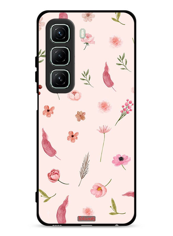 Tolwak Infinix Hot 50 5G Protective Case Cover Leaves And Roses Pattern - Image 1