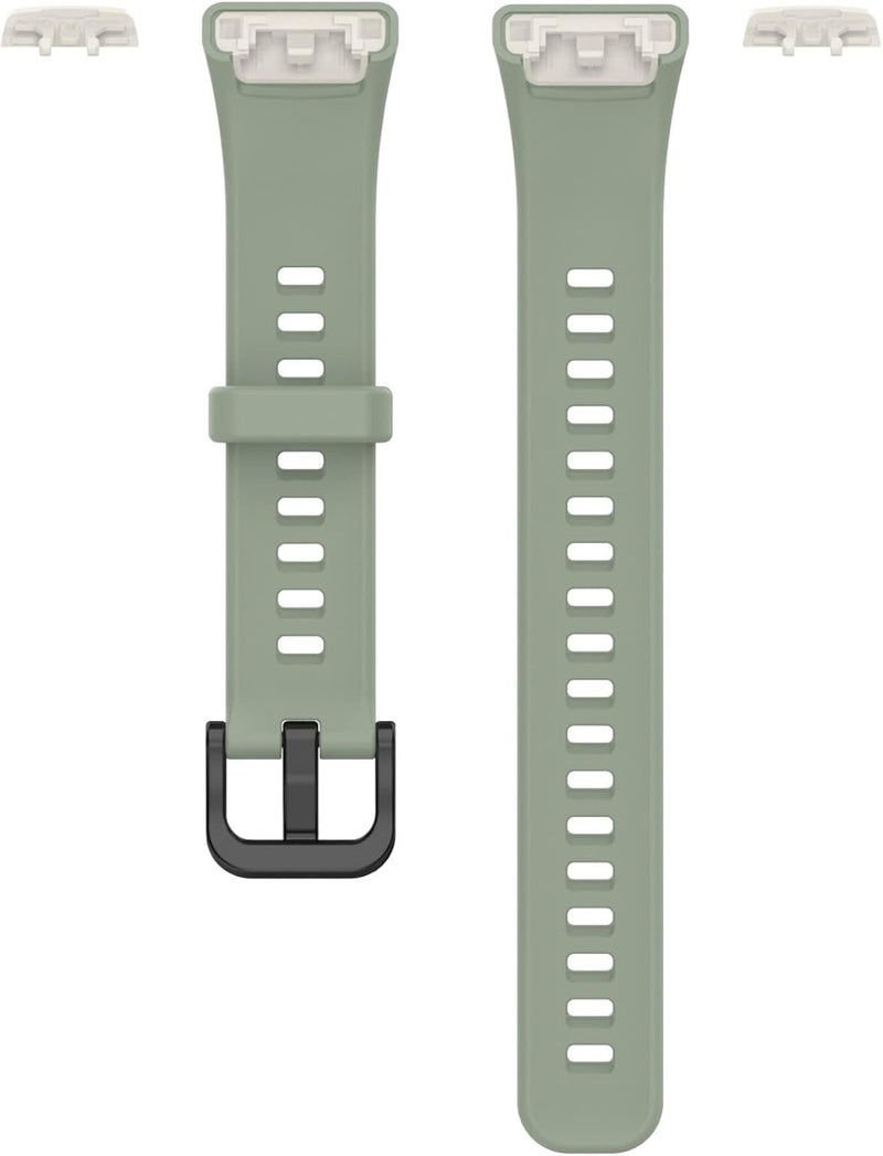 Watch Strap Compatible with Huawei band 6 Pro, Suitable 6 and Honor 6 rubber Light green - Image 3