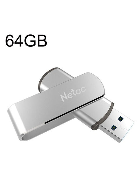 Netac U388 High Speed USB3.0 Metal Rotating Car Computer U Disk, Capacity: 64GB