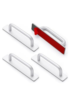 Oasisgalore Pack of 4 Self-Adhesive Cabinet Handles, Drawer/Door Handles, No-Drill Adhesive for Kitchen Cupboards  - Image 1