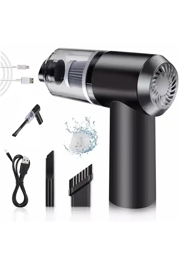UPSTYLE 3 in 1 Car Vacuum Cleaner Cordless,Keyboard Vacuum Cleaner Wireless Handheld & Air Duster,120W High Power Wet and Dry Vacuum Cleaner with Multi-nozzles & Brush for Vehicle/Home/Office,Pet Hair(BLACK)  - Image 1