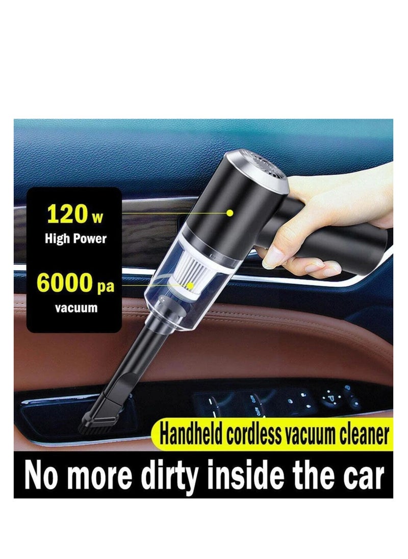 UPSTYLE 3 in 1 Car Vacuum Cleaner Cordless,Keyboard Vacuum Cleaner Wireless Handheld & Air Duster,120W High Power Wet and Dry Vacuum Cleaner with Multi-nozzles & Brush for Vehicle/Home/Office,Pet Hair(BLACK)  - Image 3