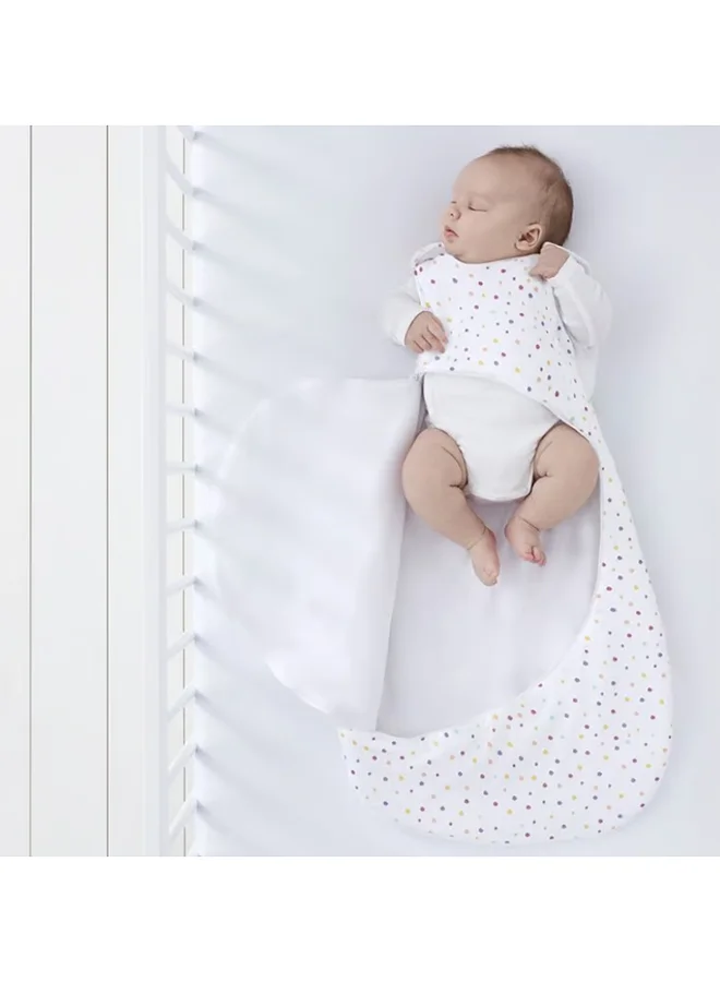 Snuz Pouch Sleeping Bag For Baby And Infant 2.5 Tog Clever Nappy Change Zip 100% Cotton For Temperatures Within 24 - 27 Celsius Suitable From 0 To 6 Months Maximum Baby Length 68 Cm - Multi Spot