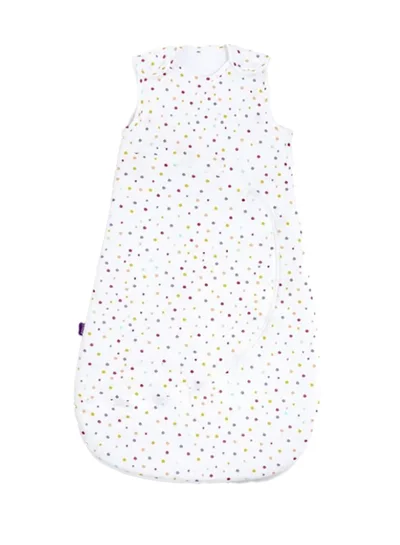 Snuz Pouch Sleeping Bag For Baby And Infant 2.5 Tog Clever Nappy Change Zip 100% Cotton For Temperatures Within 24 - 27 Celsius Suitable From 0 To 6 Months Maximum Baby Length 68 Cm - Multi Spot
