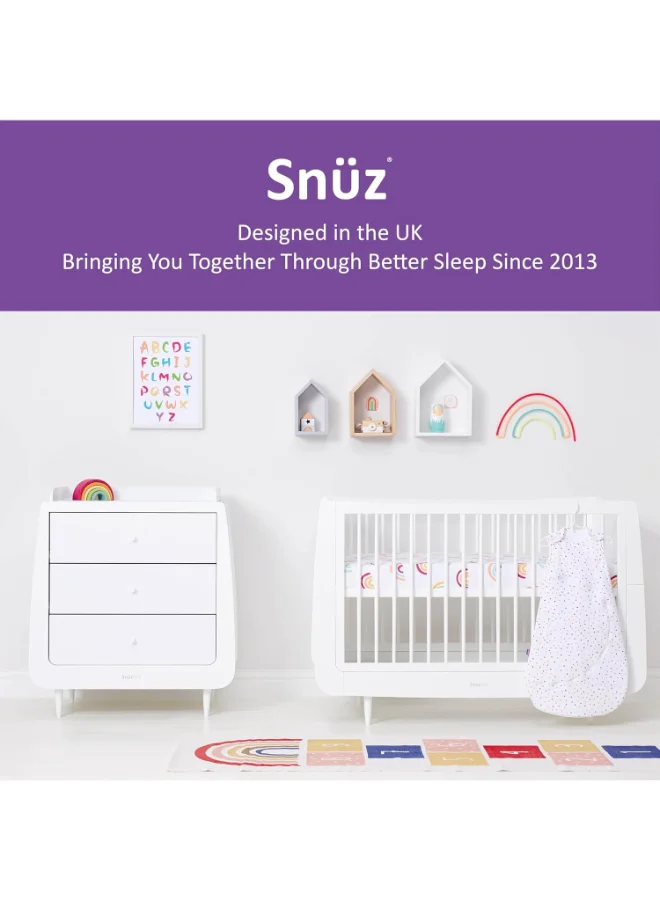 Snuz Pouch Sleeping Bag For Baby And Infant 2.5 Tog Clever Nappy Change Zip 100% Cotton For Temperatures Within 24 - 27 Celsius Suitable From 0 To 6 Months Maximum Baby Length 68 Cm - Multi Spot