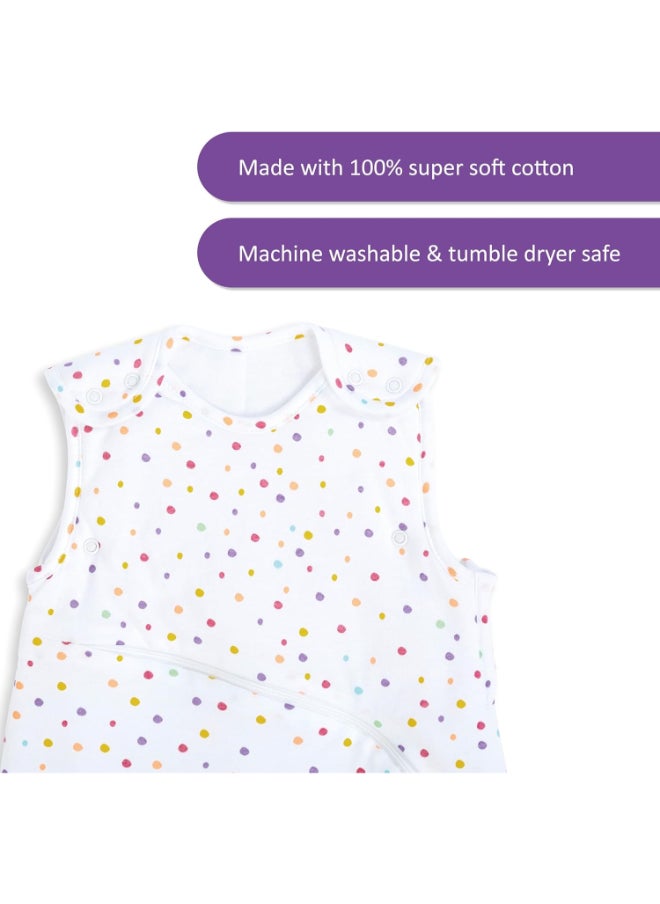 Snuz - Pouch Sleeping Bag For Baby And Infant 2.5 Tog Clever Nappy Change Zip 100% Cotton For Temperatures Within 24 - 27 Celsius Suitable From 0 To 6 Months Maximum Baby Length 68 Cm - Multi Spot - Image 1