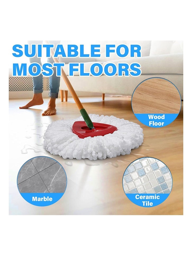 بكومور رؤوس إعادة تعبئة ممسحة دوارة (عبوة من 5 قطع) - رؤوس ممسحة بديلة من الألياف الدقيقة متوافقة مع ممسحة فيليدا إيزي ورينج آند كلين وتوربو ميكروفايبر - عبوات قابلة للغسل ومتينة لتنظيف الأرضيات - Image 2