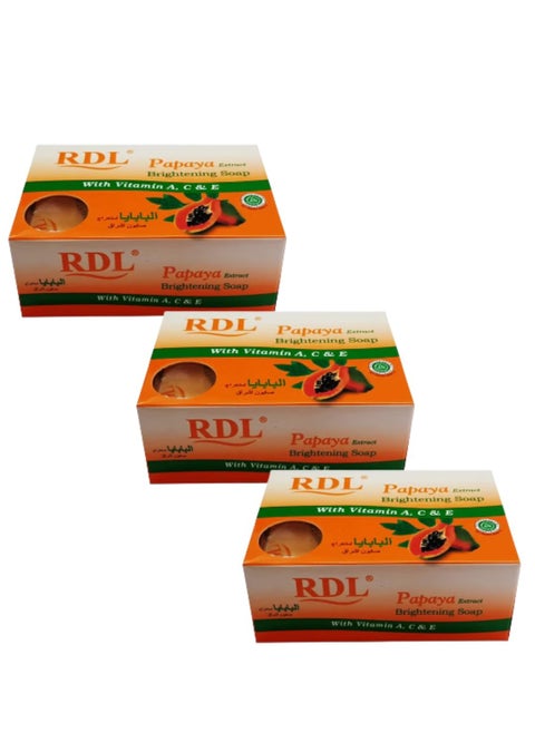 Whitening soap with papaya extract, 3 pieces