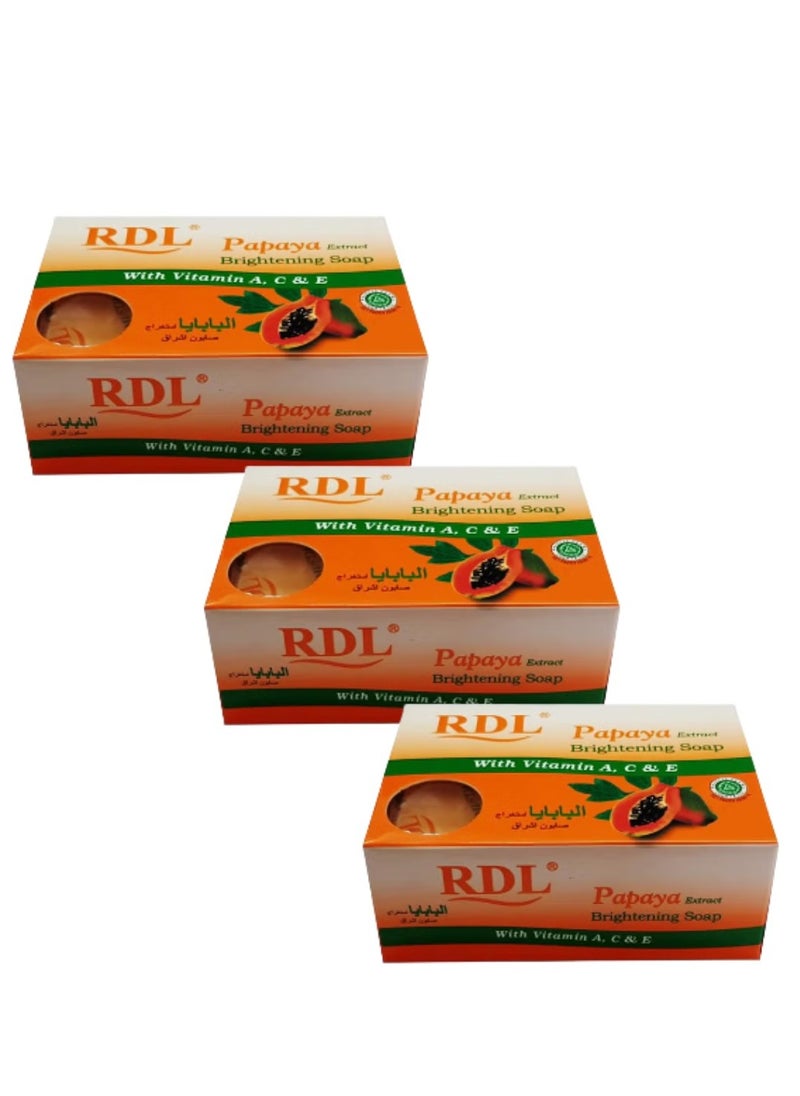 PAPAYA Whitening soap with papaya extract, 3 pieces 