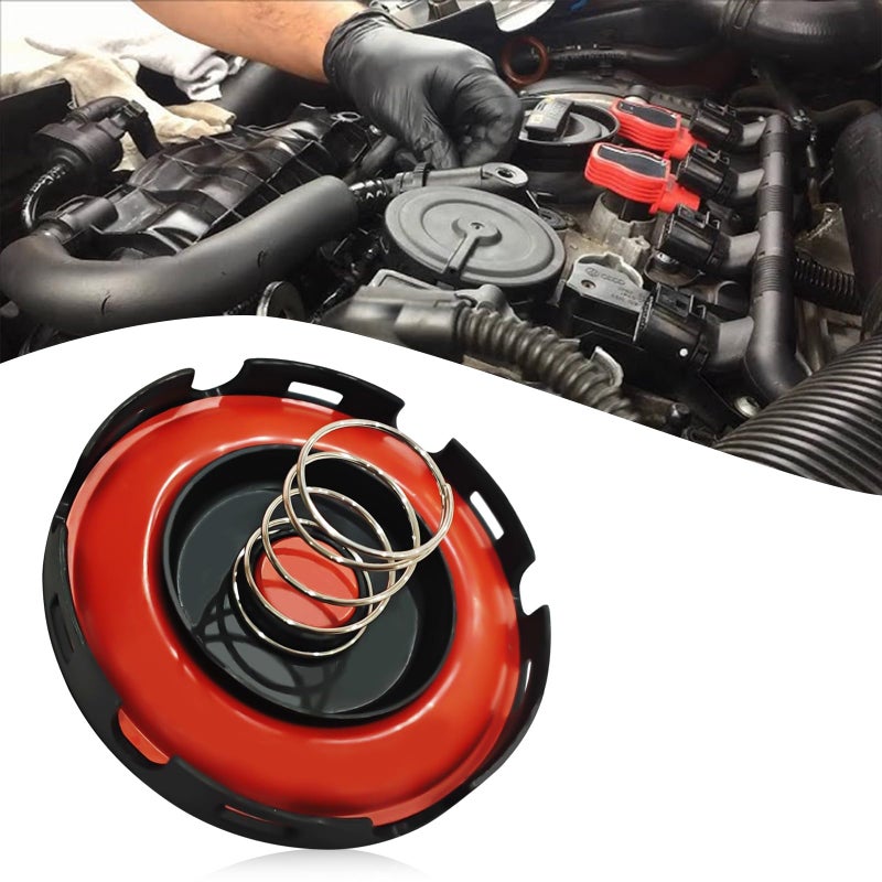 QKYS 1 PC Car PCV Valve Diaphragm Set with Spring PCV Valve Replacement 917064 06H103495E 07K103469F 07K103469G 07K103 Compatible with Jetta Passat Beetle Audi A3 Golf Jetta 25L20L Black - Image 3