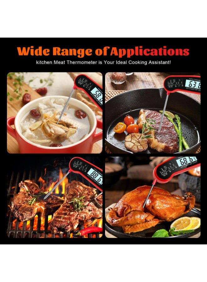 YelaJoy Digital Meat Thermometer with Probe Waterproof Fast Read Food Thermometer Kitchen Grilling Cooking with Backlight Magnet and Calibration for Baking BBQ (Black) - Image 5