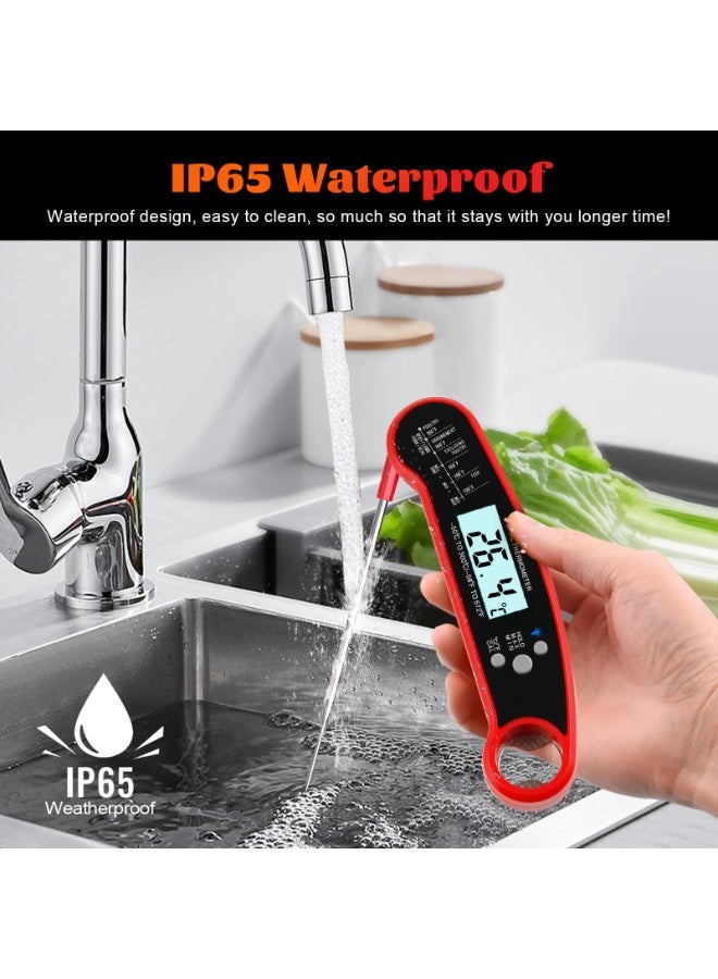 YelaJoy Digital Meat Thermometer with Probe Waterproof Fast Read Food Thermometer Kitchen Grilling Cooking with Backlight Magnet and Calibration for Baking BBQ (Black) - Image 4