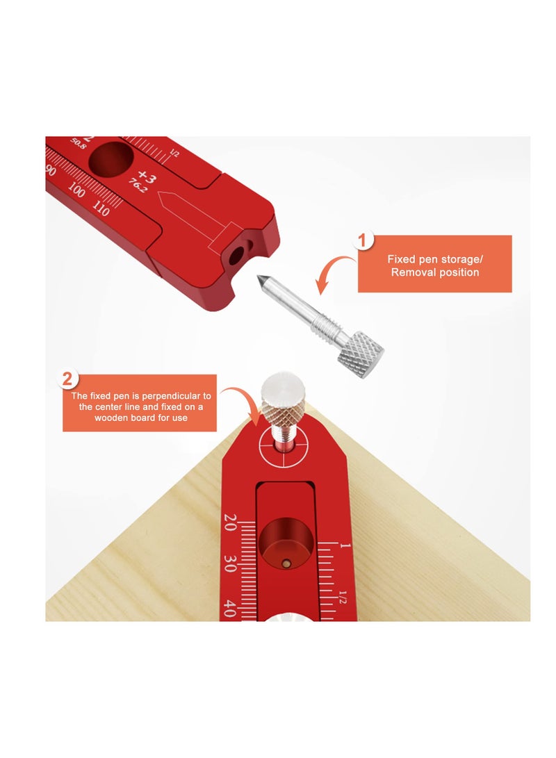 Adjustable Woodworking Compass Scriber with Dual-Scale Ruler for Precise Marking and Drawing - 164mm  - Image 5
