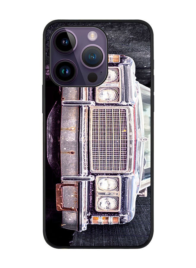 Stylizedd Rugged Black edge case for Apple iPhone 14 Pro Slim fit Soft Case Flexible Rubber Edges Anti Drop TPU Gel Thin Cover - Old Ford - Image 1