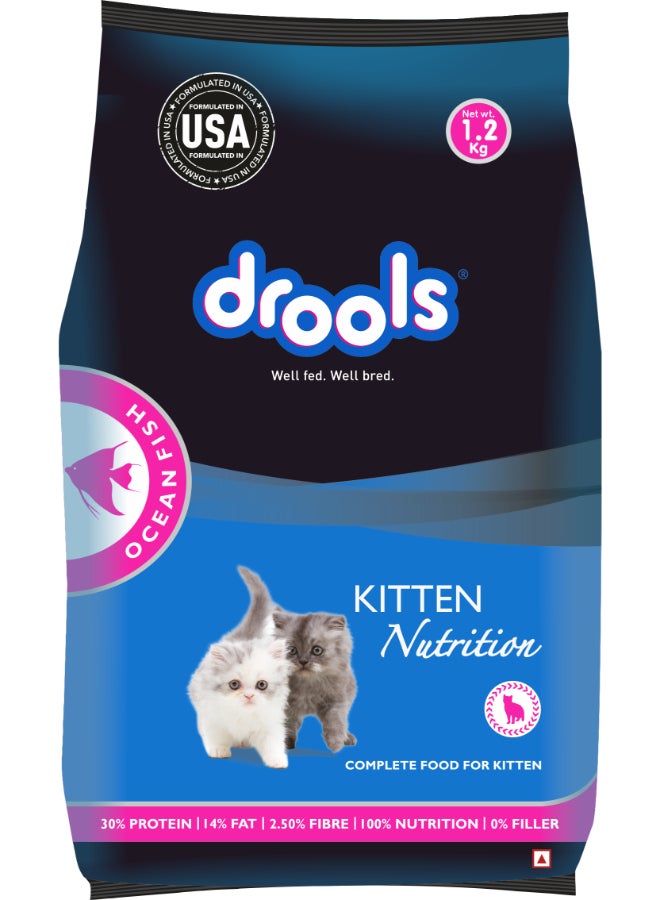 Drools Kitten Dry Cat Food Ocean Fish 1.2Kg - Image 1