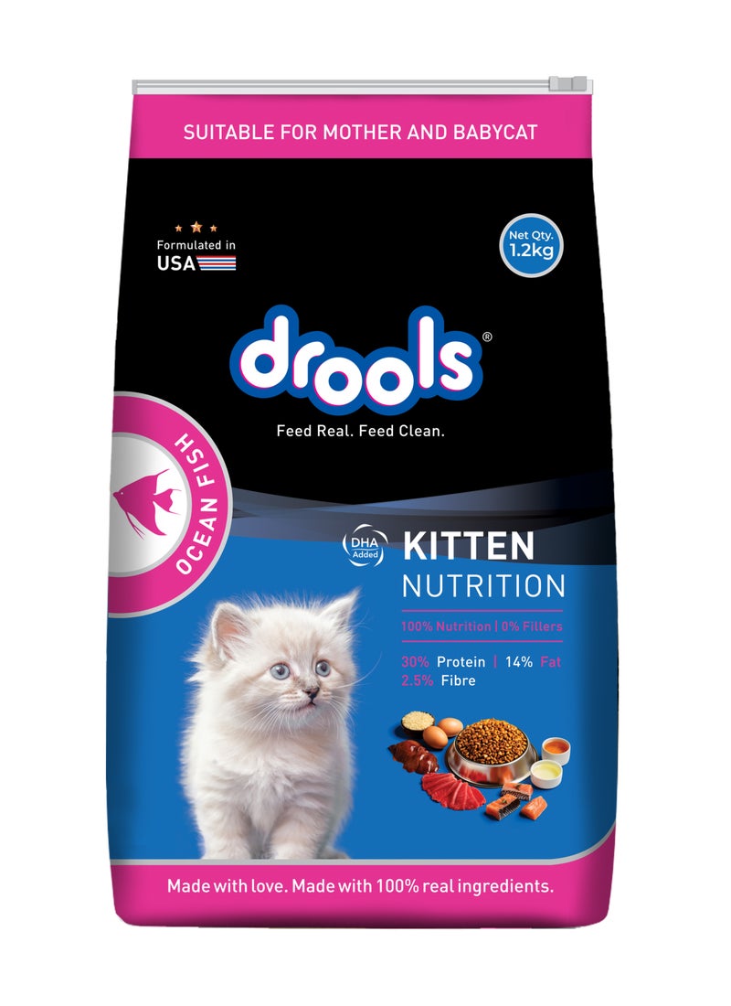 Drools طعام جاف للقطط الصغيرة بنكهة سمك المحيط - Image 1