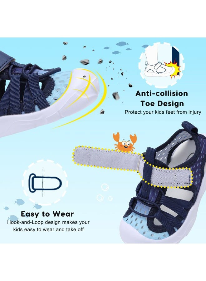 JOINFREE Baby Toddler Water Shoes Barefoot Swim Shoes Quick Dry Slip on Sneakers for Boys Girls Blue 12-18 Months Infant - Image 4