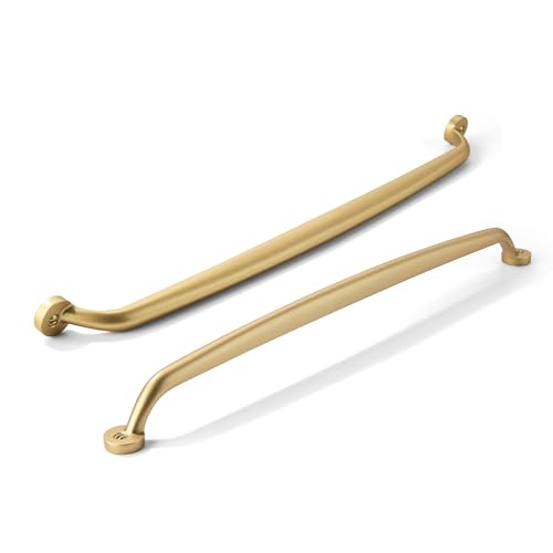 CABDM 5 Pack 12 inch Hole Center Brushed Gold Cabinet Pulls Heavy Duty Solid Drawer Matte Gold Hardware Handles Kitchen Vanity Bathroom Handles - Image 1