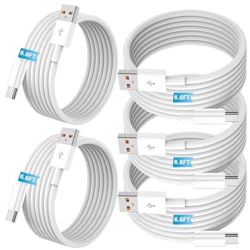 Gartmost 5pack USB A to C Cable【5 * 6 Ft】 Fast Charging 6A Quick Charger Cord, Compatible with iPhone 17/16/15,Samsung Galaxy S10 S9 S8 Plus, Note 10 9 8, LG V50 V40 G8 G7 (White) - Image 1