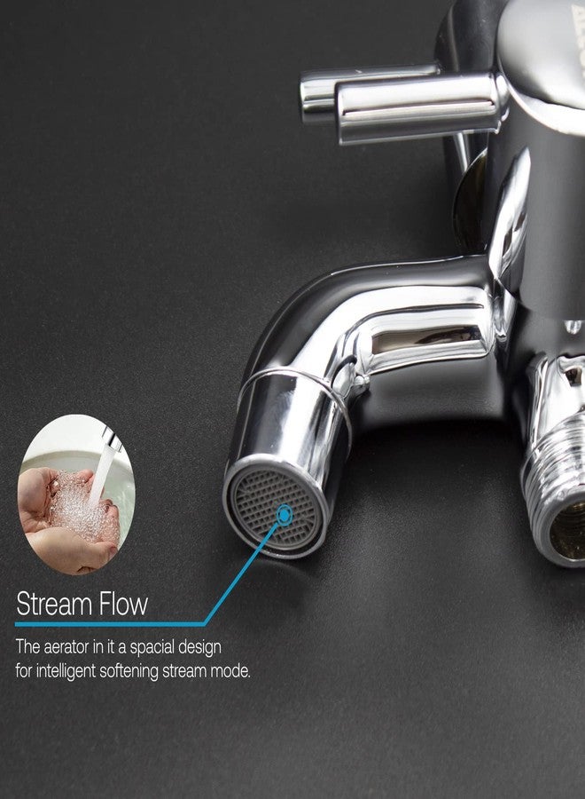 ALTON GRC3715 Brass 2 in 1 Chrome Finish Bib Tap with Wall Flange (Silver) - Image 3