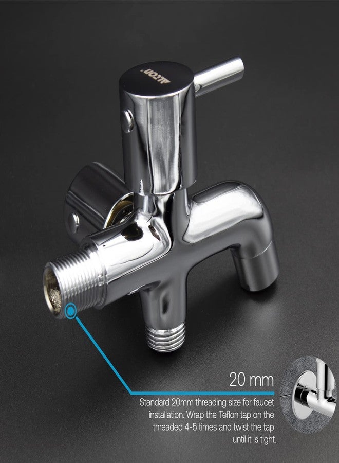 ALTON GRC3715 Brass 2 in 1 Chrome Finish Bib Tap with Wall Flange (Silver) - Image 5