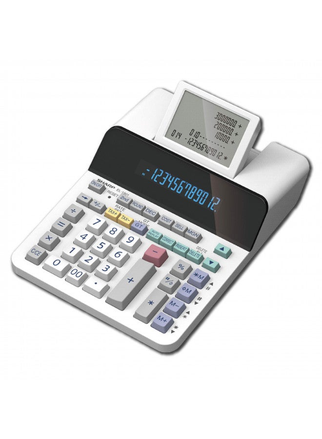 Sharp EL-1901 Paperless Printing Calculator with Check and Correct, 12-Digit LCD Primary Display, Functions the Same as a Printing Calculator/Adding Machine with Scrolling LCD Display Instead of Paper