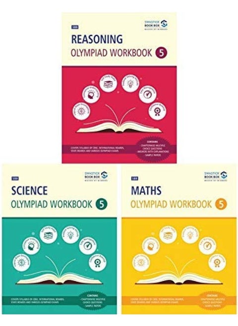 Swastick Book Box Reasoning, Maths and Science Olympiad Workbook Combo - Class 5