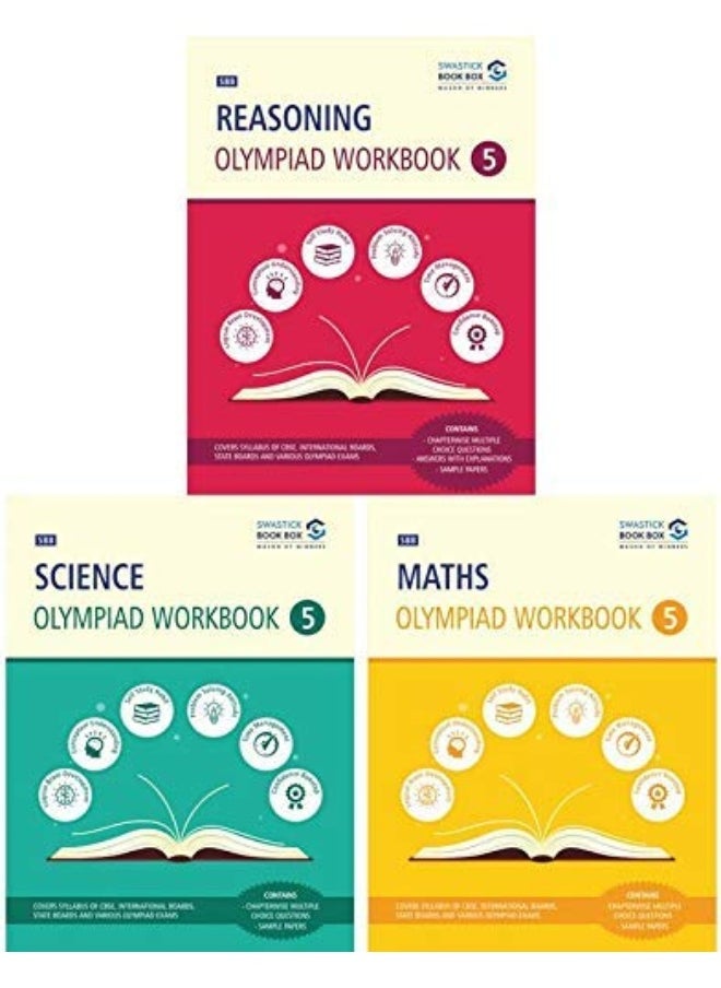 Swastick Book Box Reasoning, Maths and Science Olympiad Workbook Combo - Class 5 