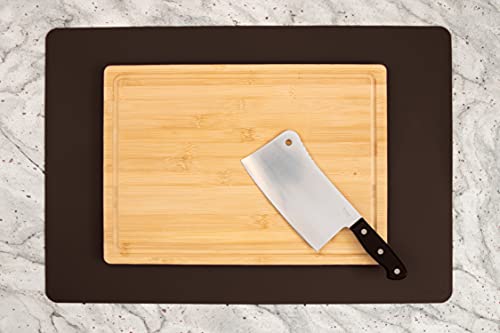 GASARÉ, Set of 2, Extra Large, Thick, Silicone Mats for Kitchen Counter, Heat Resistant Mats, Countertop Protector, Non-Slip, Easy to Clean, 25 x 17 Inches x 1.4mm, Brown - Image 5
