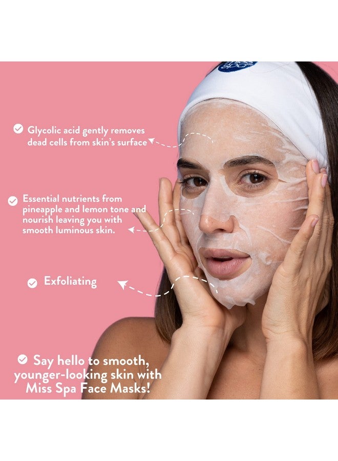MISS SPA Renew Exfoliating Sheet Mask for Face, Skin Smoothing Face Mask Removes Dirt, Dead Skin and Oil, 4 Pack - Image 3