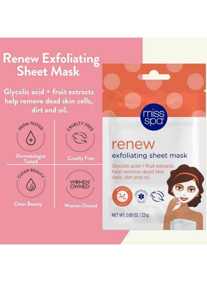 MISS SPA Renew Exfoliating Sheet Mask for Face, Skin Smoothing Face Mask Removes Dirt, Dead Skin and Oil, 4 Pack - Image 2
