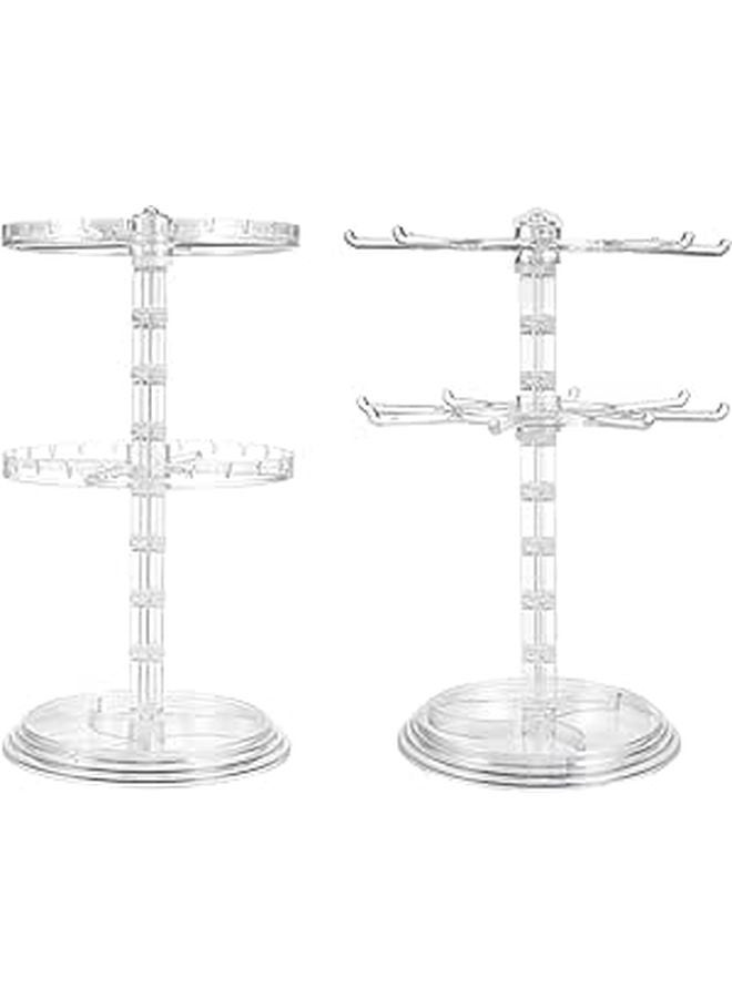 2 Layer Rotatable Jewelry Display Stand Detachable Holder For Earrings Necklace Bracelets Storage - Image 1