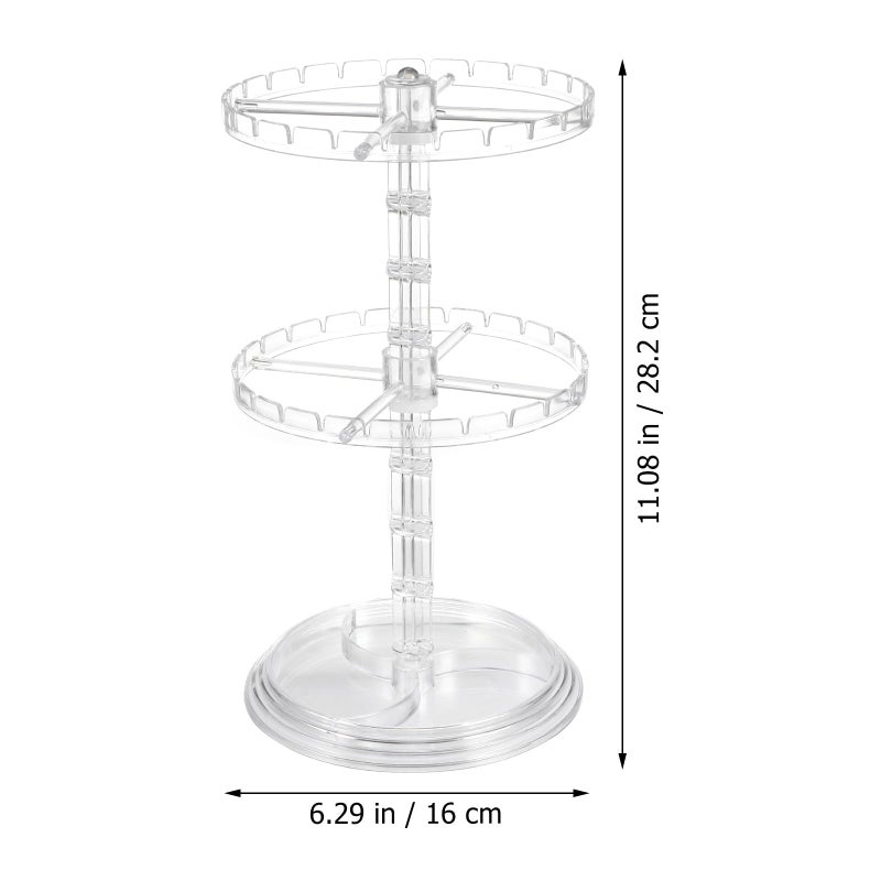 2 Layer Rotatable Jewelry Display Stand Detachable Holder For Earrings Necklace Bracelets Storage - Image 3