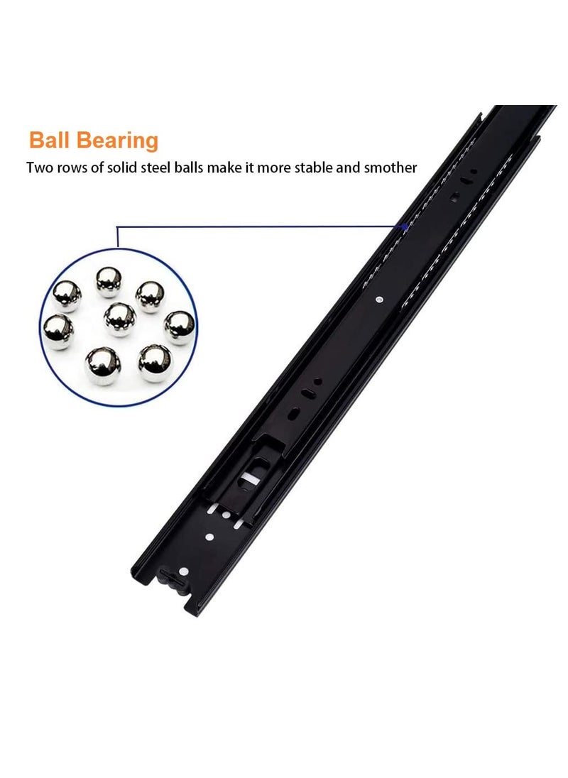 SmartSlide SmartSlide Heavy Duty 45 kg Load Capacity Side Mount Full Extension Drawer Slide 20 inch Drawer Channel for Kitchen Basket Telescopic Channel Ball Bearing Telescopic Drawer Channel Runner Black  - Image 3