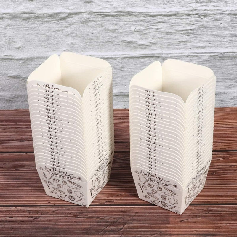 Luckam 100 Pcs Paper Baking Cup Small Square Cake Wrappers Cupcake Liners Desserts Holders Muffin Cases for Weddings Birthdays Baby Shower (White Coffee) - Image 4