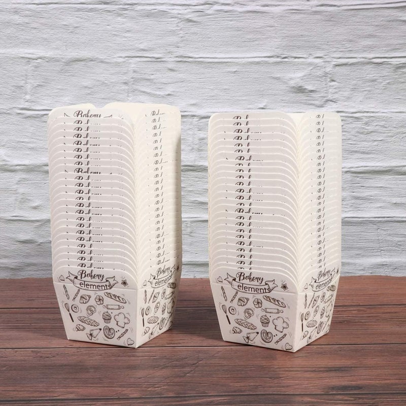 Luckam 100 Pcs Paper Baking Cup Small Square Cake Wrappers Cupcake Liners Desserts Holders Muffin Cases for Weddings Birthdays Baby Shower (White Coffee) - Image 5