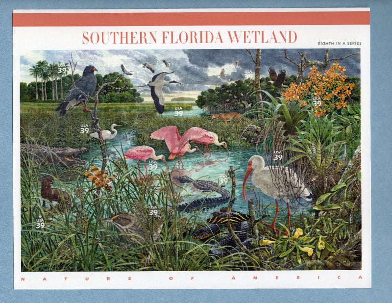 USPS SOUTHERN FLORIDA WETLAND SHEET OF TEN 39 CENT STAMPS - Scott 4099 - Image 3