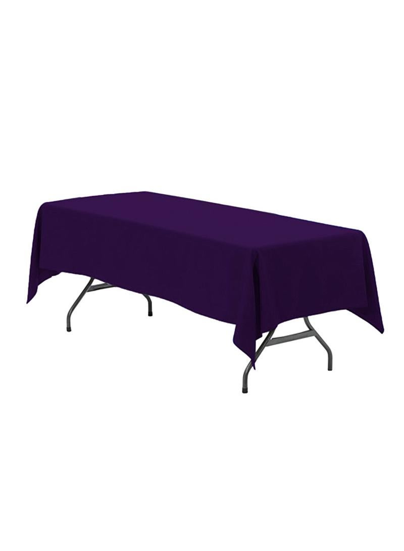 general Solid Color Tablecloth Dark Purple Multi Size Hotel Buffet Wedding Birthday Party Polyester Tablecloth - Image 1