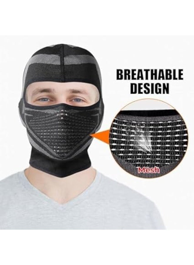 قناع وجه بالاكلافا حراري للتزلج وركوب الدراجات النارية، قناع شتوي قابل للتنفس للحماية من الرياح والبرد، مناسب للرجال والنساء لممارسة الأنشطة الخارجية مثل ركوب الدراجات والجري والتزلج – لون أسود - Image 4