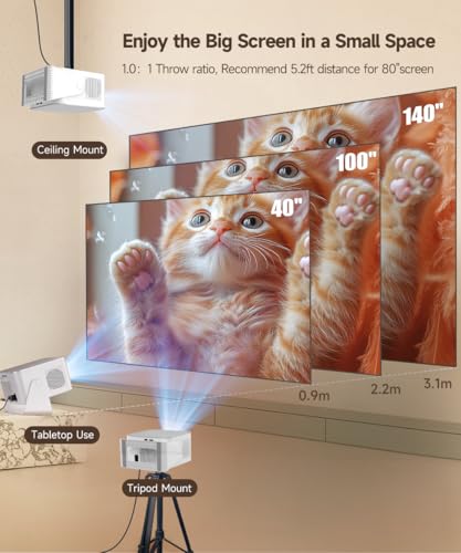 MAGCUBIC Smart Projector with 4K 8K Support Mini Projector with Wifi6 and Bluetooth54 600 ANSI Auto Focus Obstacle Avoidance 1080P Portable Movie Proyector for Home Outdoor Magcubic HY350Max - Image 3