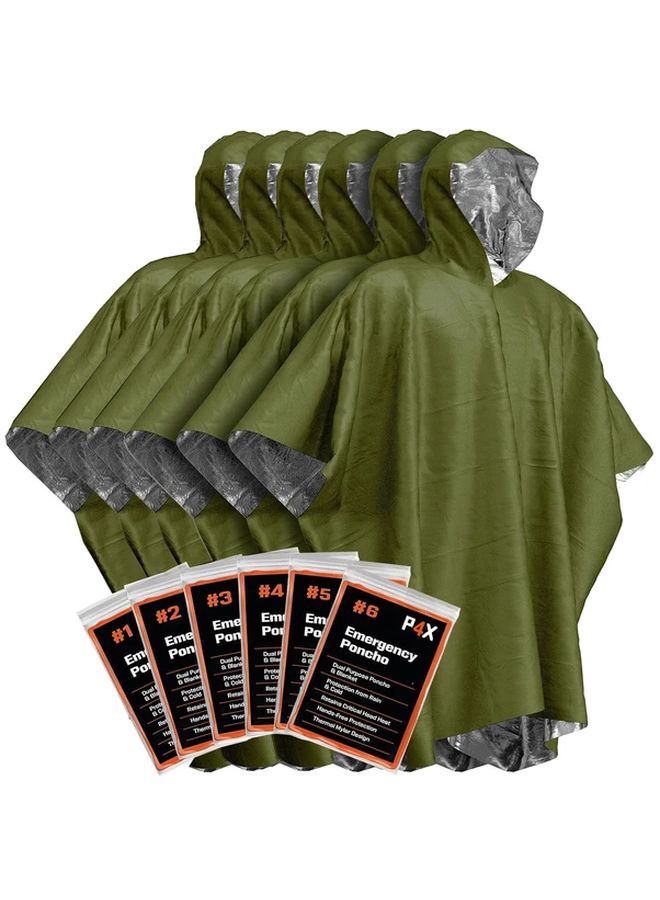 Orange 3 Pack Emergency Reversible Raincoat Blanket Reflective Warm Survival Gear - Image 2