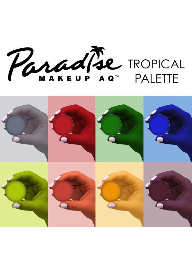 mehron Makeup Paradise Makeup AQ 8 Color Tropical Palette | Magnetic Refillable Body Paint & Face Paint Palette | Professional & Water Activated | Costumes, SFX, Halloween, & Cosplay - Image 3