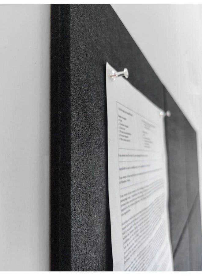 DECORITA Large Cork Board Alternative - 12 Pack Felt Wall Tiles With Safe Removable Adhesive Tabs, Cork Boards For Walls Cork Board For Office Pin Board Tack Board Cork Board 48 X 36 - Black  - Image 3