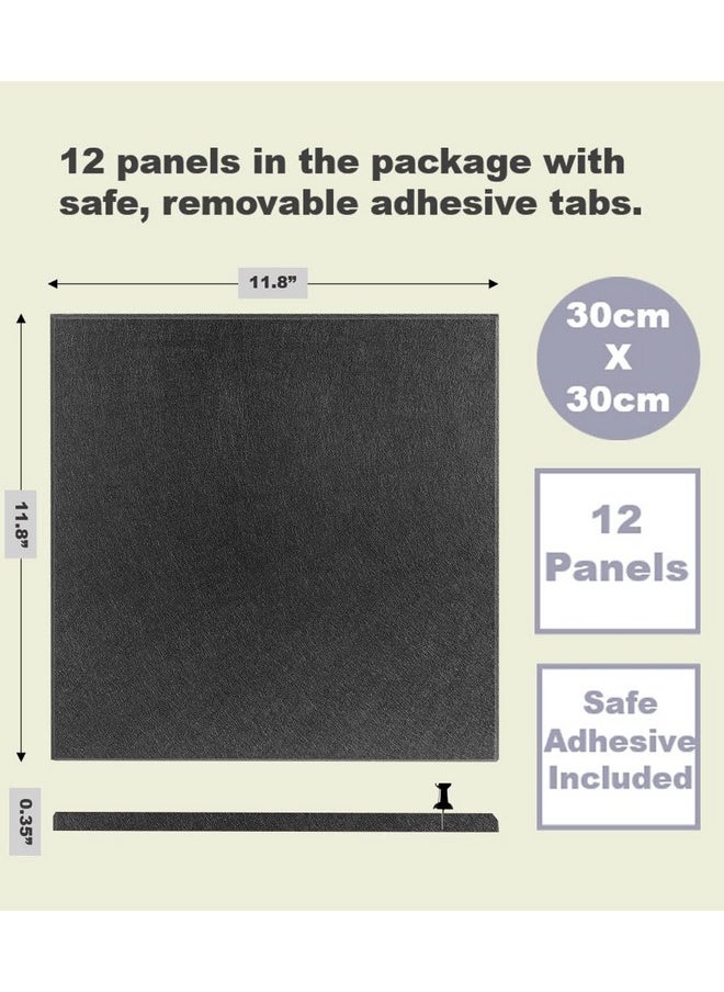 DECORITA Large Cork Board Alternative - 12 Pack Felt Wall Tiles With Safe Removable Adhesive Tabs, Cork Boards For Walls Cork Board For Office Pin Board Tack Board Cork Board 48 X 36 - Black  - Image 4