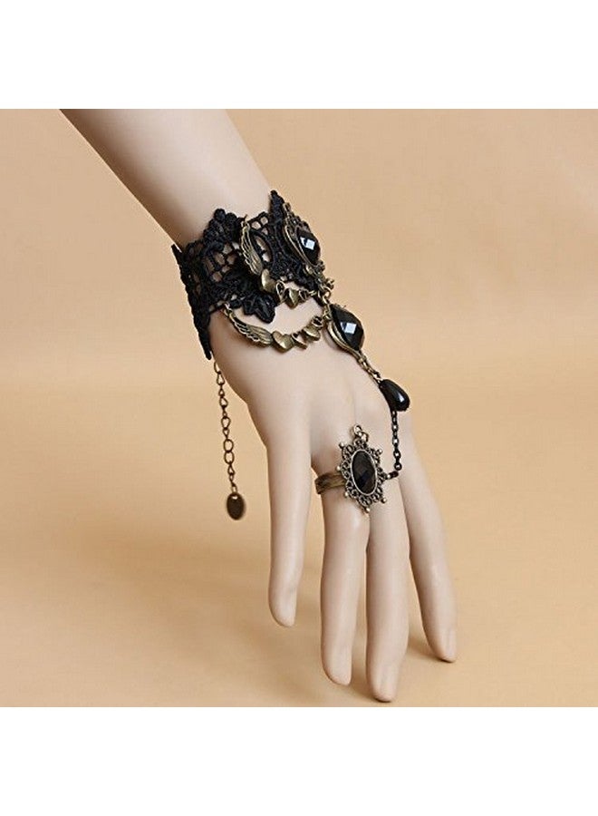 Love Sweety Halloween Vintage Crown Rose Headband Gothic Floral Headpiece (Necklace and Bracelet Heart) - Image 5