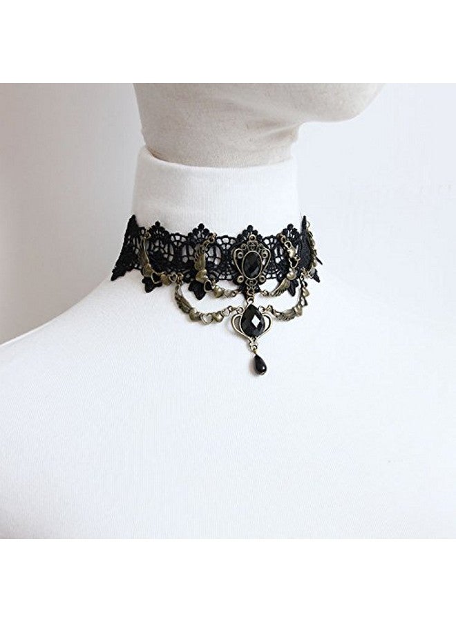 Love Sweety Halloween Vintage Crown Rose Headband Gothic Floral Headpiece (Necklace and Bracelet Heart) - Image 4